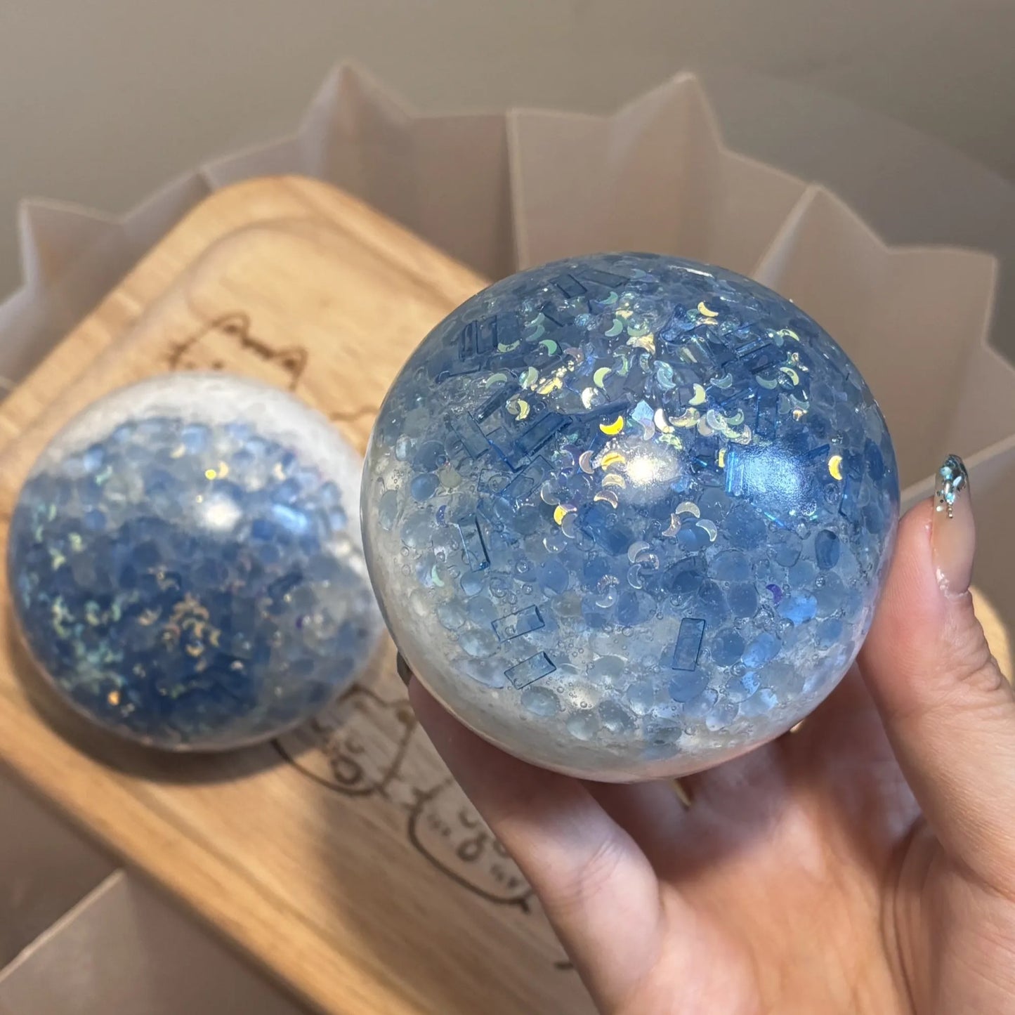 Moonlit Blue Ocean Handmade ASMR Ball