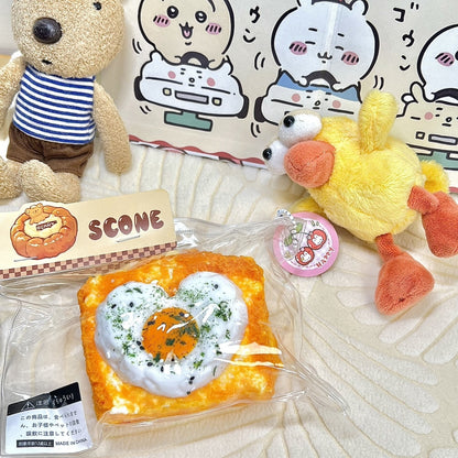Fried Egg Toast Taba Squishy Toy