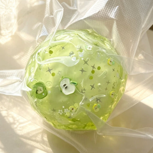Green Apple Handmade Crunchy ASMR Ball (Wax Beads Inside, Non-Recoverable)