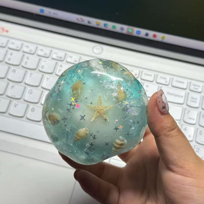 Ocean Handmade Crunchy ASMR Ball (Wax Beads Inside, Non-Recoverable)