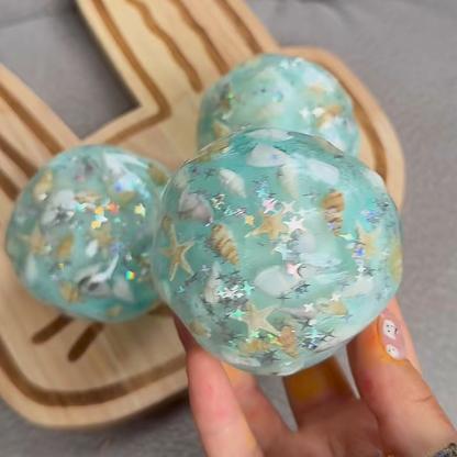 Ocean Handmade Crunchy ASMR Ball (Wax Beads Inside, Non-Recoverable)